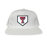 White Flat Bill Canvas Snapback