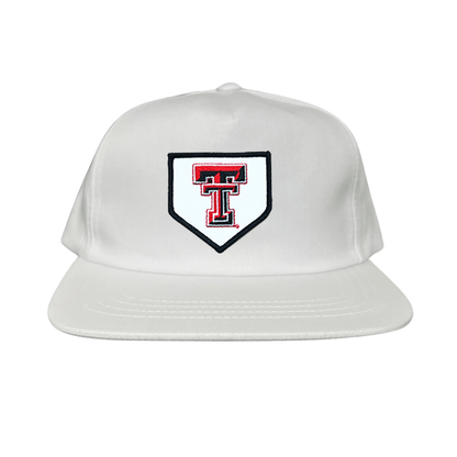Texas Tech Home Plate / Hats / 256 / TXTECH046 / MM - White Flat Bill Canvas Snapback - Club Rehab