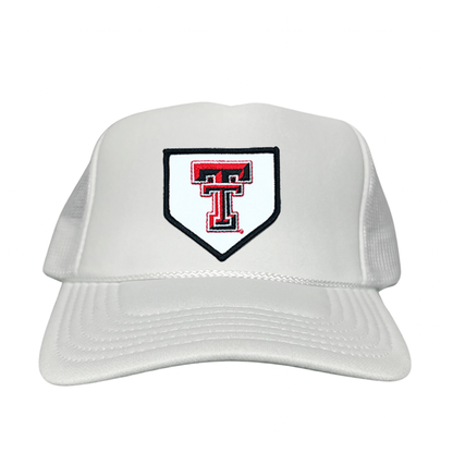 Texas Tech Home Plate / Hats / 256 / TXTECH046 / MM - White Foam Curved Mesh Snapback - Club Rehab
