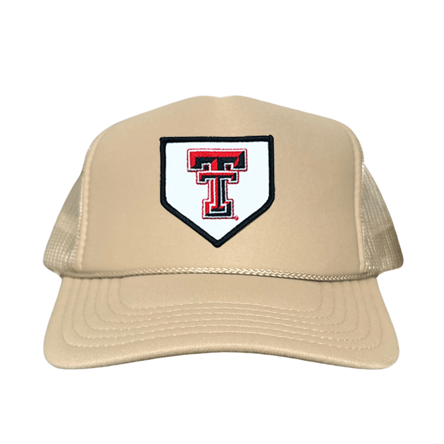 Texas Tech Home Plate / Hats / 256 / TXTECH046 / MM - Khaki Foam Curved Mesh Snapback - Club Rehab