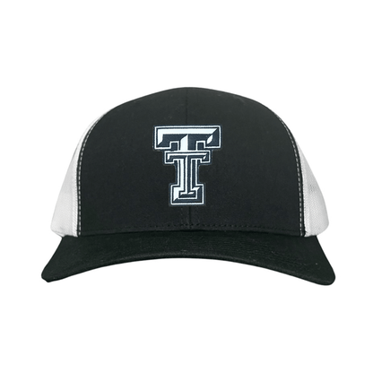 Texas Tech Logo Patch / Hats / 243 / TXTECH041 / MM - Black / White Curved Mesh Snapback - Club Rehab