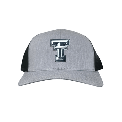 Texas Tech Logo Patch / Hats / 243 / TXTECH041 / MM - Heather Grey / Black Curved Mesh Snapback - Club Rehab