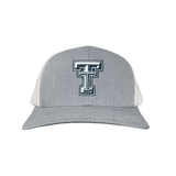 Heather Grey / White Curved Mesh Snapback