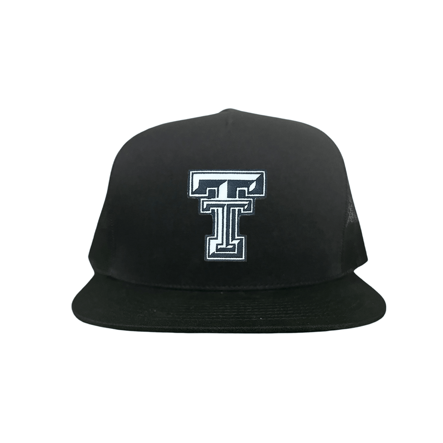 Texas Tech Logo Patch / Hats / 243 / TXTECH041 / MM - Flat Bill Black Mesh Snapback - Club Rehab