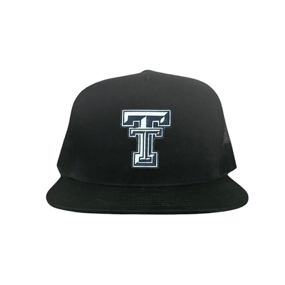 Texas Tech Logo Patch / Hats / 243 / TXTECH041 / MM - Flat Bill Black Mesh Snapback - Club Rehab