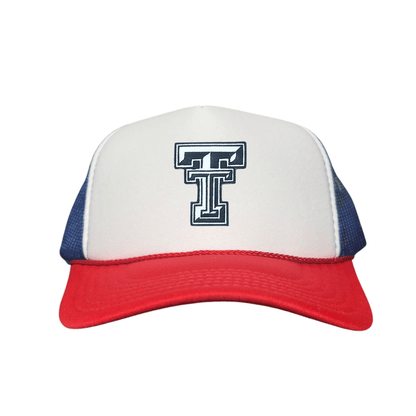 Texas Tech Logo Patch / Hats / 243 / TXTECH041 / MM - Red / White / Blue Foam Curved Mesh - Club Rehab