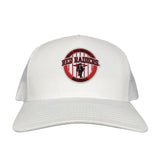 White Curved Mesh Snapback