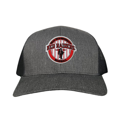 Texas Tech Pinstripe / Hats / 229 / TXTECH087 / MG - Dark Heather / Black Curved Mesh Snapback - Club Rehab