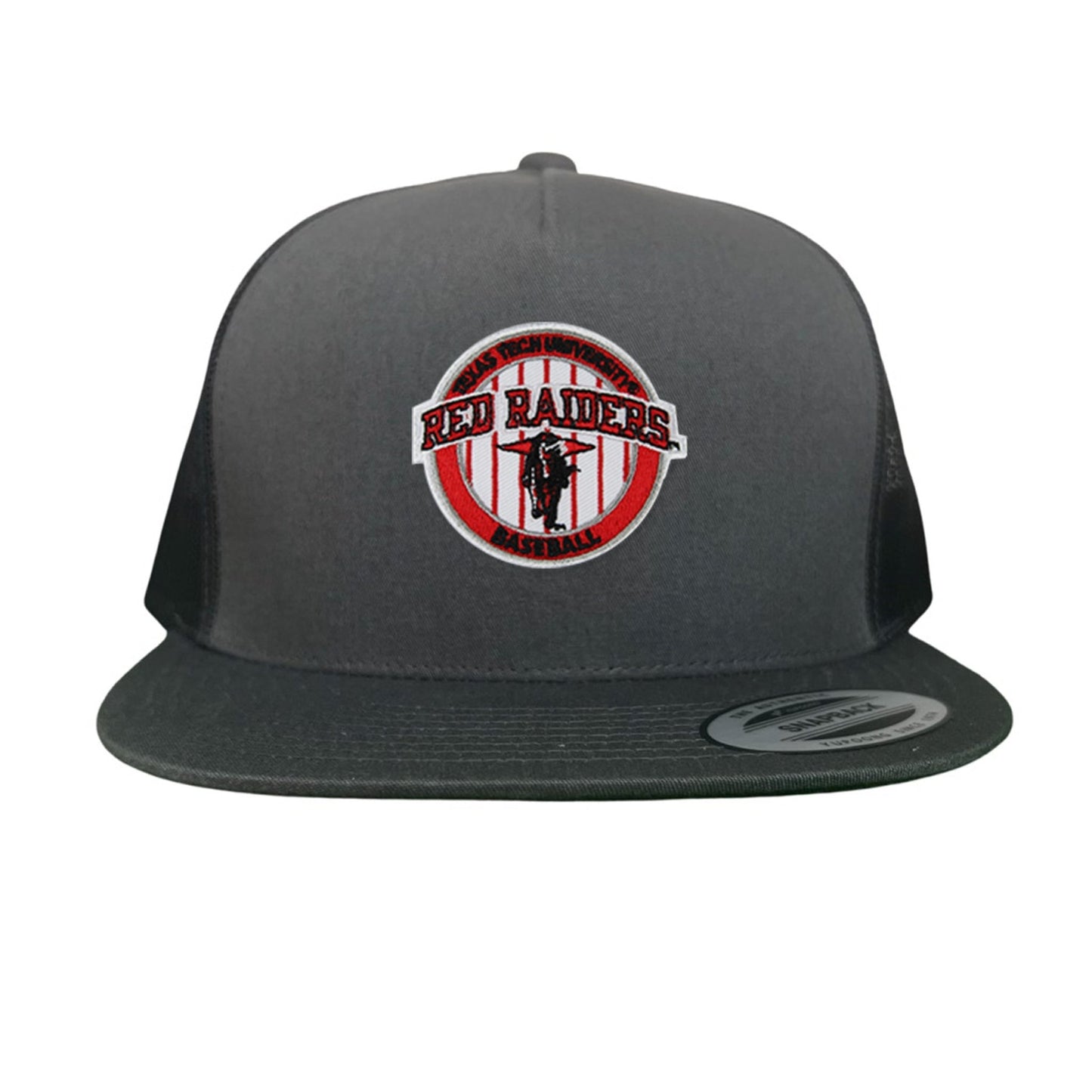 Texas Tech Pinstripe / Hats / 229 / TXTECH087 / MG - Charcoal Flat Bill Mesh Snapback - Club Rehab