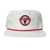 Flat Bill White with Red Rope Canvas