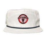 Flat Bill White with Black Rope Canvas