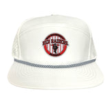 Flat Bill White with Black / White Rope Canvas