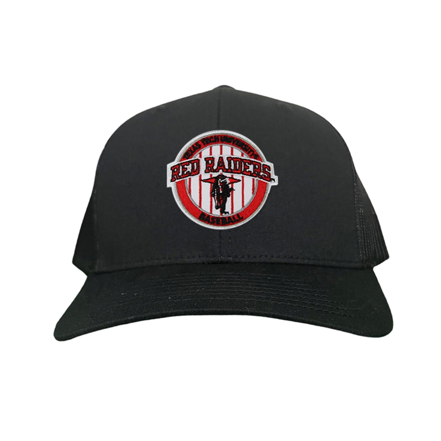 Texas Tech Pinstripe / Hats / 229 / TXTECH087 / MG - Flat Bill Black with Black / White Rope Canvas - Club Rehab