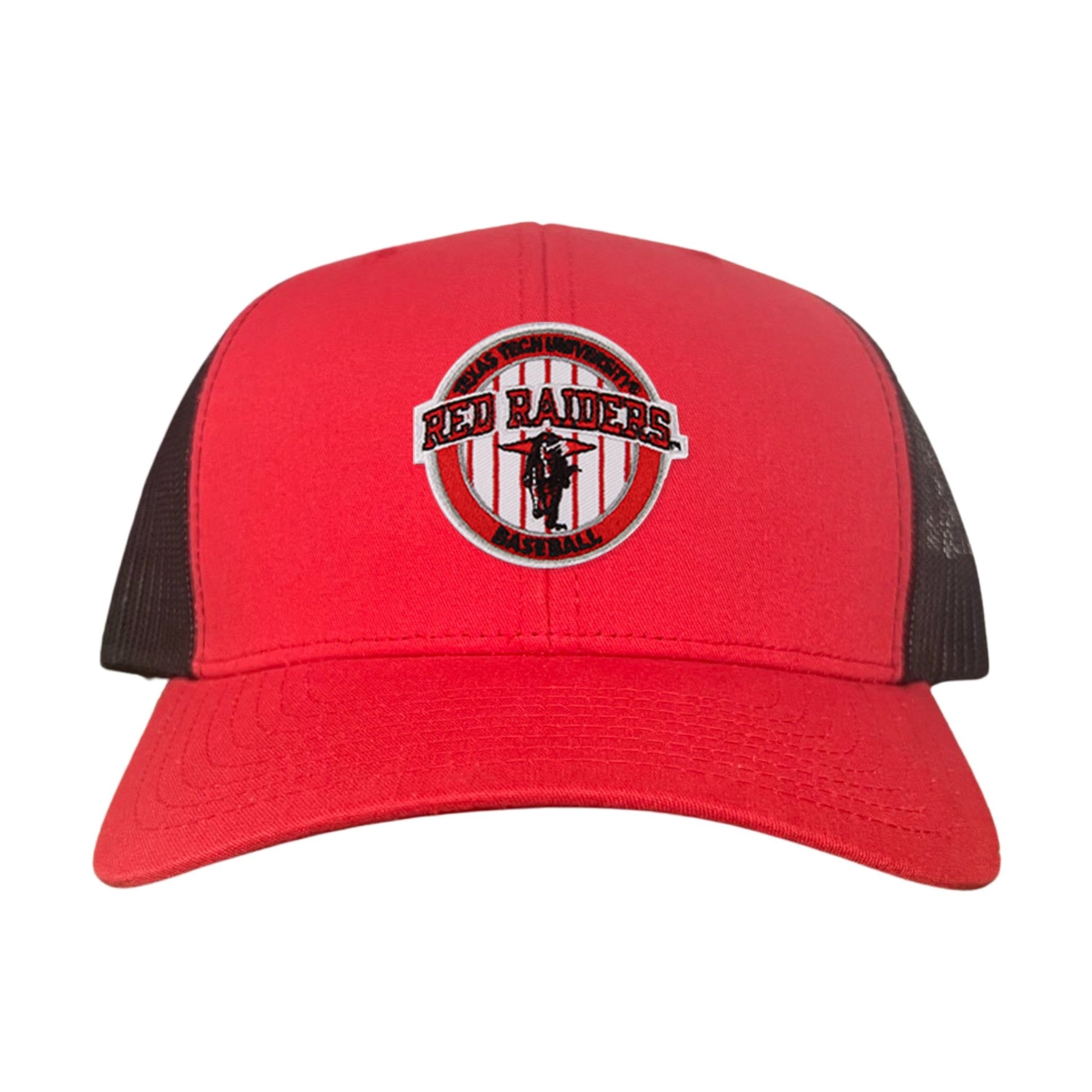 Texas Tech Pinstripe / Hats / 229 / TXTECH087 / MG - Flat Bill Black with Black / White Rope Canvas - Club Rehab