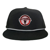 Flat Bill Black with Black / White Rope Canvas