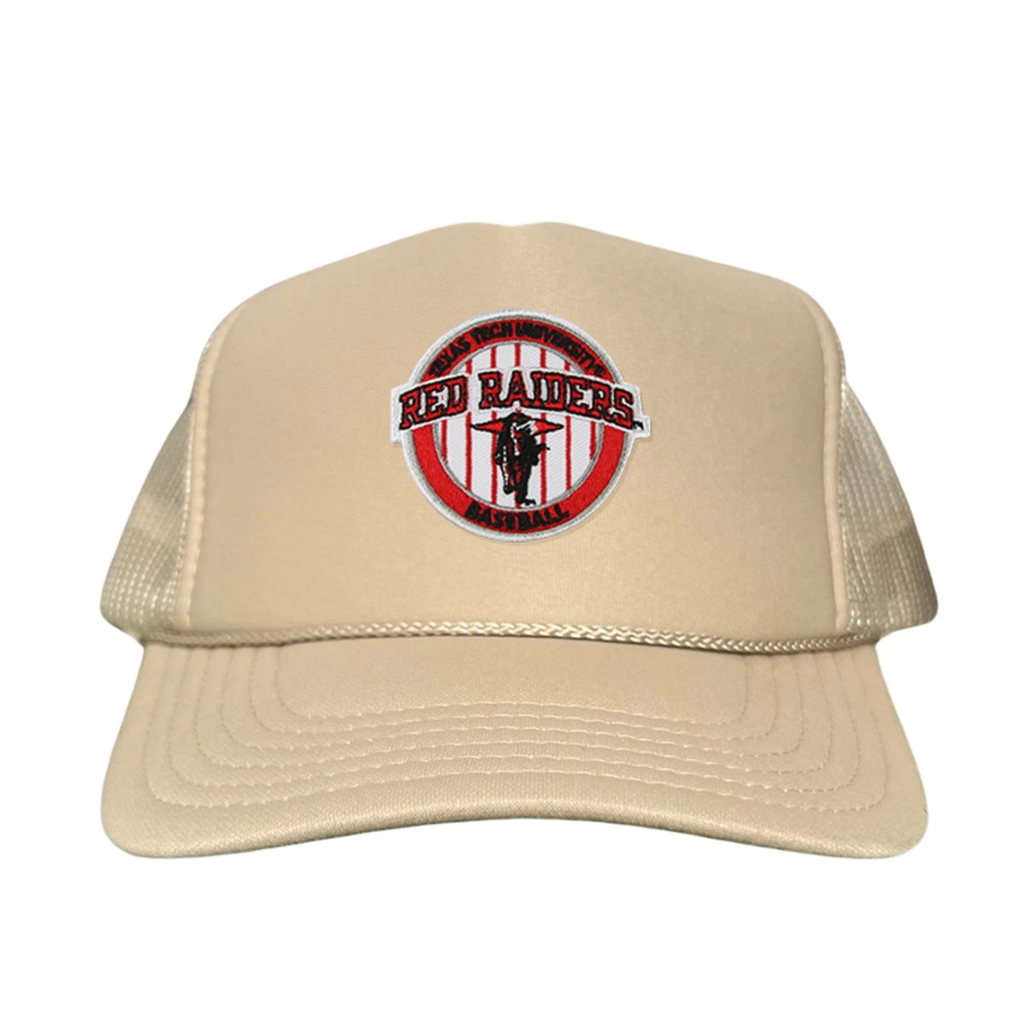 Texas Tech Pinstripe / Hats / 229 / TXTECH087 / MG - Flat Bill Black with Black / White Rope Canvas - Club Rehab