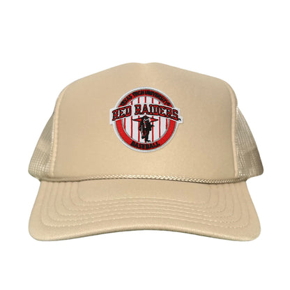 Texas Tech Pinstripe / Hats / 229 / TXTECH087 / MG - Flat Bill Black with Black / White Rope Canvas - Club Rehab