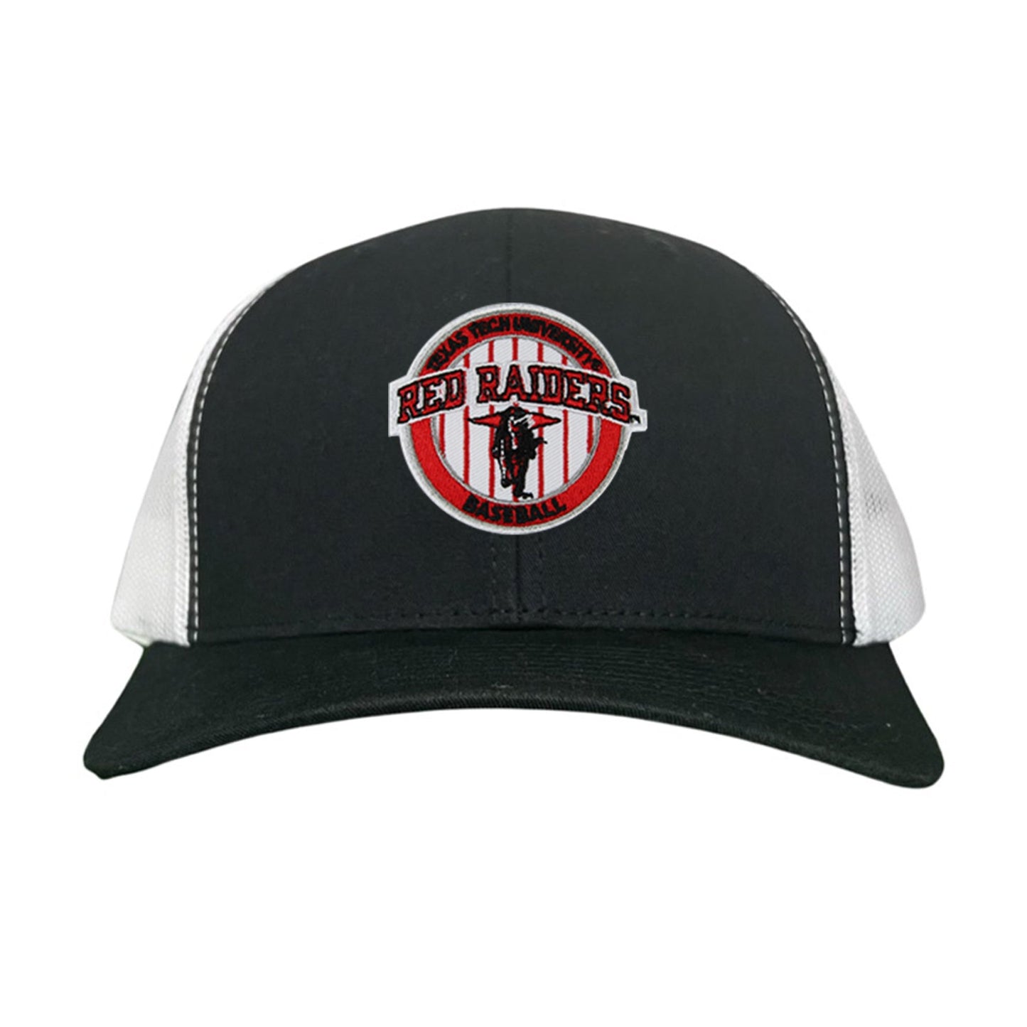 Texas Tech Pinstripe / Hats / 229 / TXTECH087 / MG - Flat Bill Black with Black / White Rope Canvas - Club Rehab