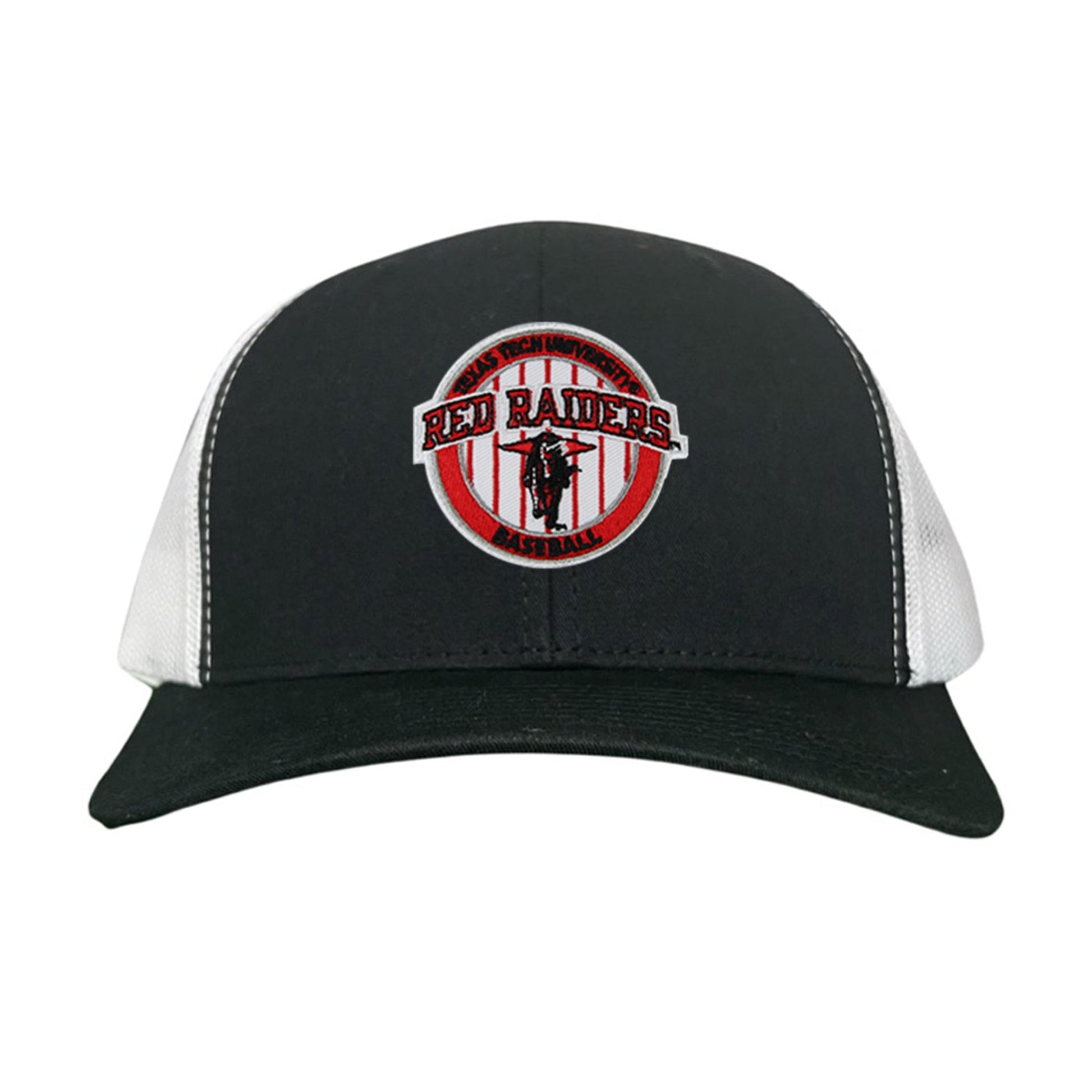 Texas Tech Pinstripe / Hats / 229 / TXTECH087 / MG - Flat Bill Black with Black / White Rope Canvas - Club Rehab