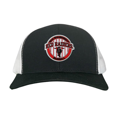 Texas Tech Pinstripe / Hats / 229 / TXTECH087 / MG - Flat Bill Black with Black / White Rope Canvas - Club Rehab