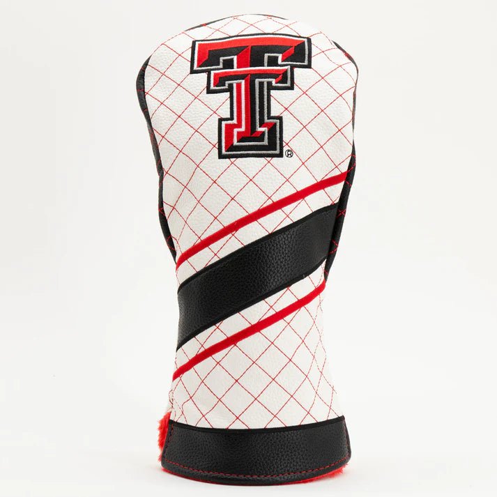 Golf club head cover with Texas Tech logo on a white background