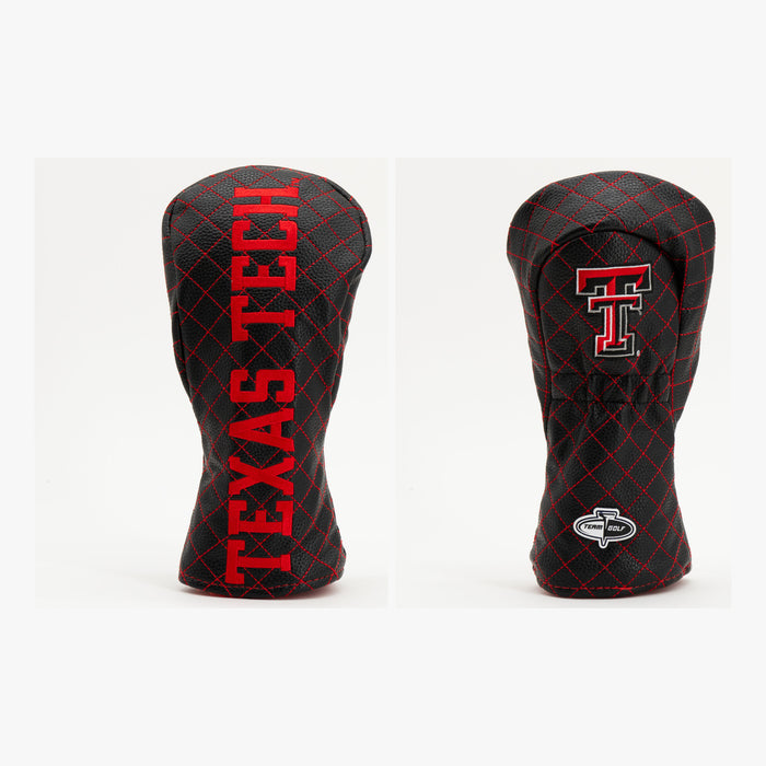 Texas Tech Red Raiders Solid Quilted Fairway Headcover, front and back views