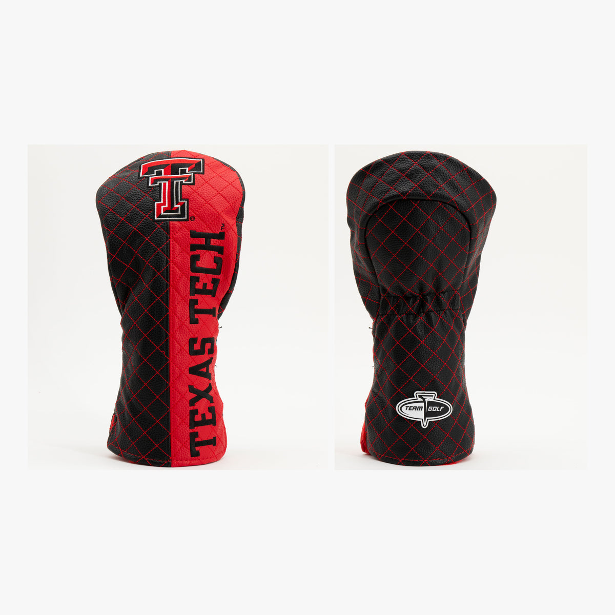 Texas Tech Red Raiders Split Quilted Driver Headcover, front and back views