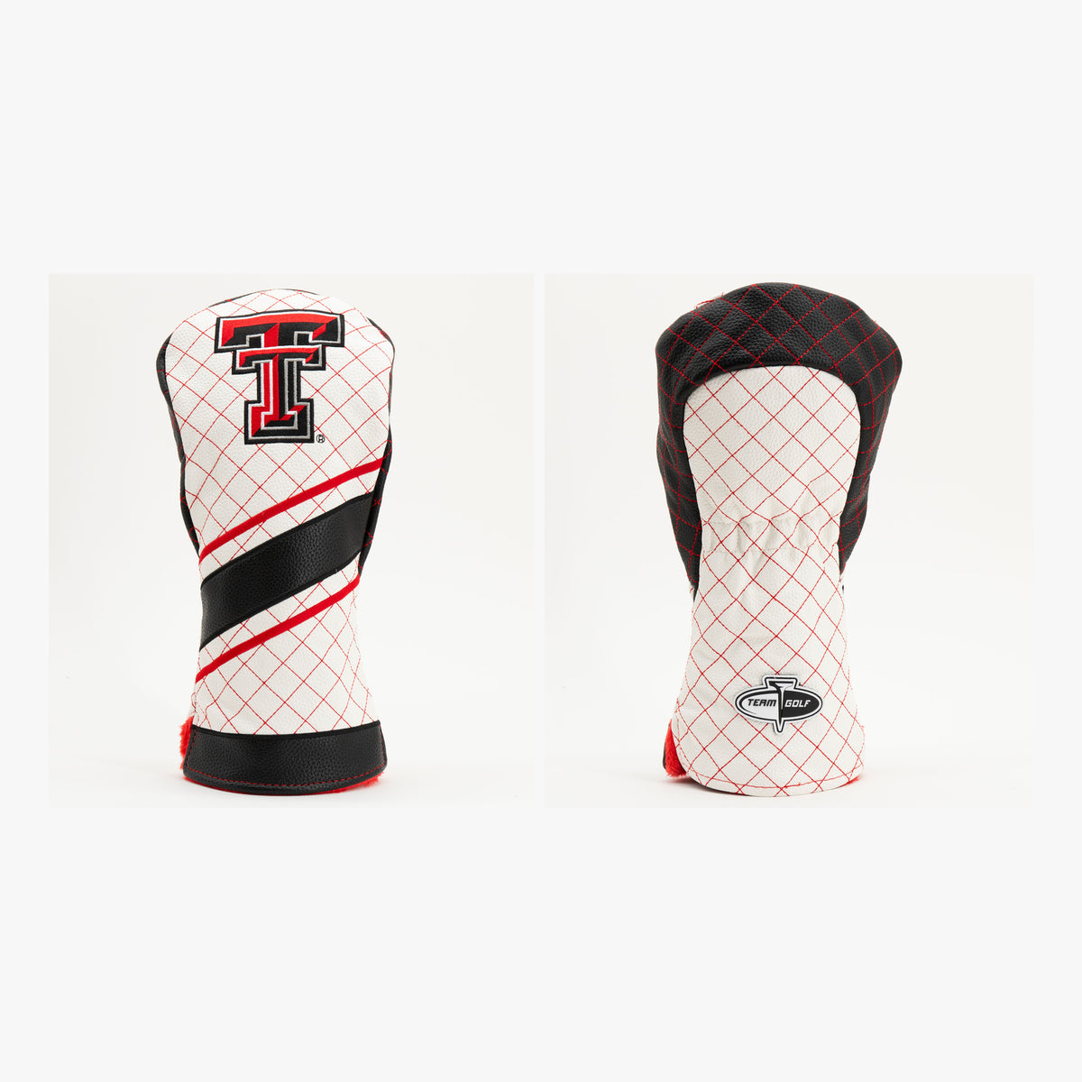 Texas Tech Red Raiders Striped Quilted Driver Headcover, front and back views