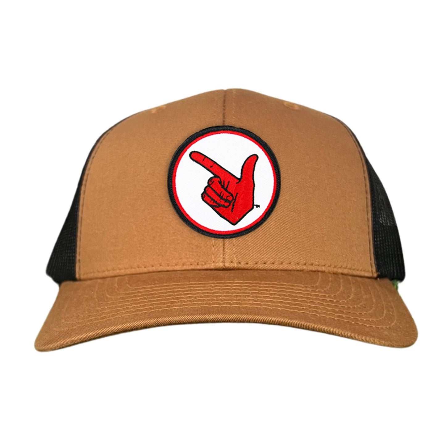 Texas Tech Texas Tech Hand Symbol Patch / Hats/ 117/ MM - Caramel / Black Curved Mesh Snapback - Club Rehab