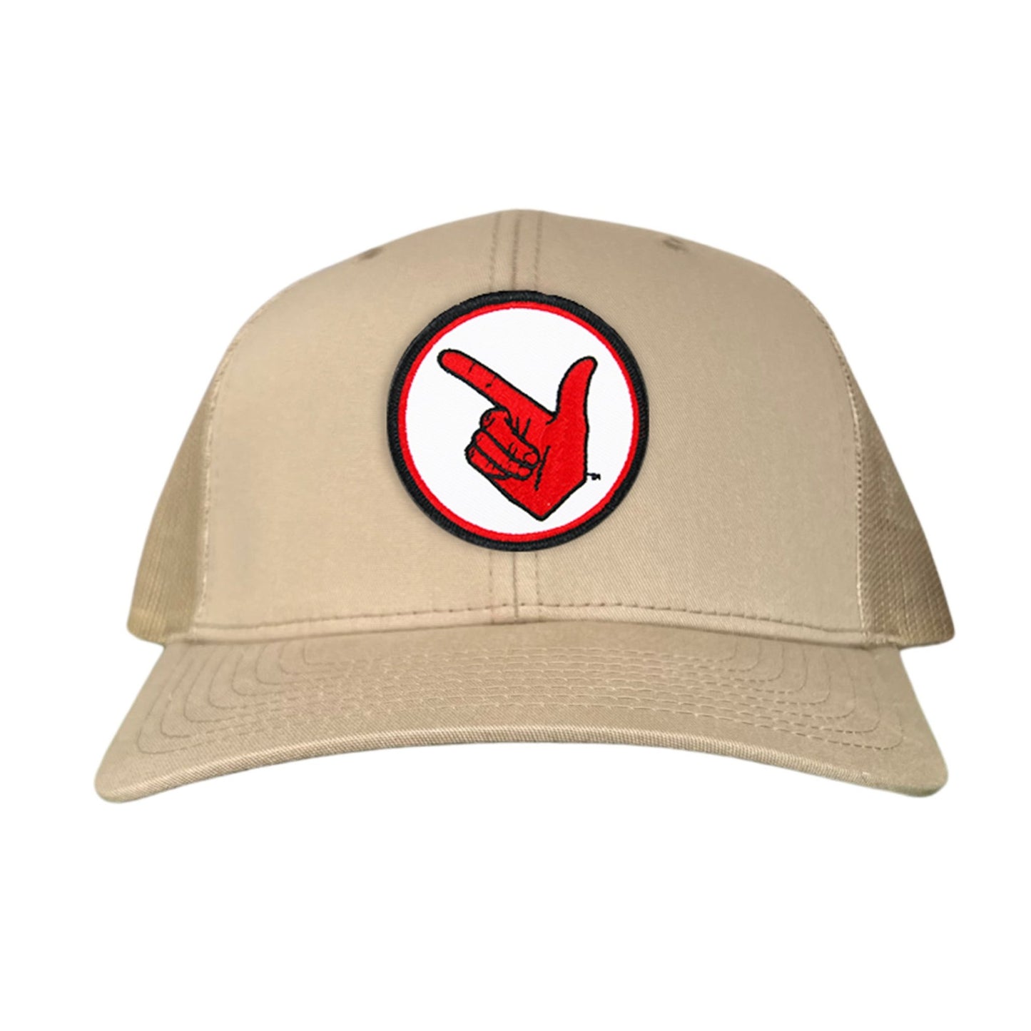 Texas Tech Texas Tech Hand Symbol Patch / Hats/ 117/ MM - Khaki Curved Mesh Snapback - Club Rehab