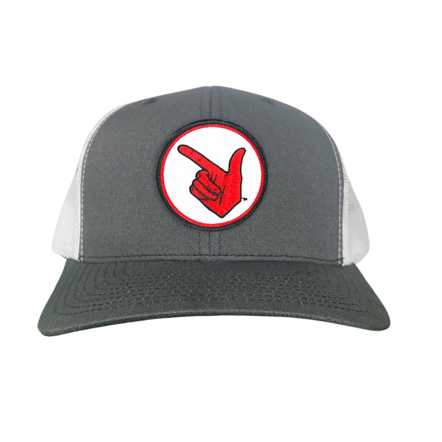 Texas Tech Texas Tech Hand Symbol Patch / Hats/ 117/ MM - Charcoal / White Curved Mesh Snapback - Club Rehab
