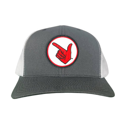 Texas Tech Texas Tech Hand Symbol Patch / Hats/ 117/ MM - Charcoal / White Curved Mesh Snapback - Club Rehab