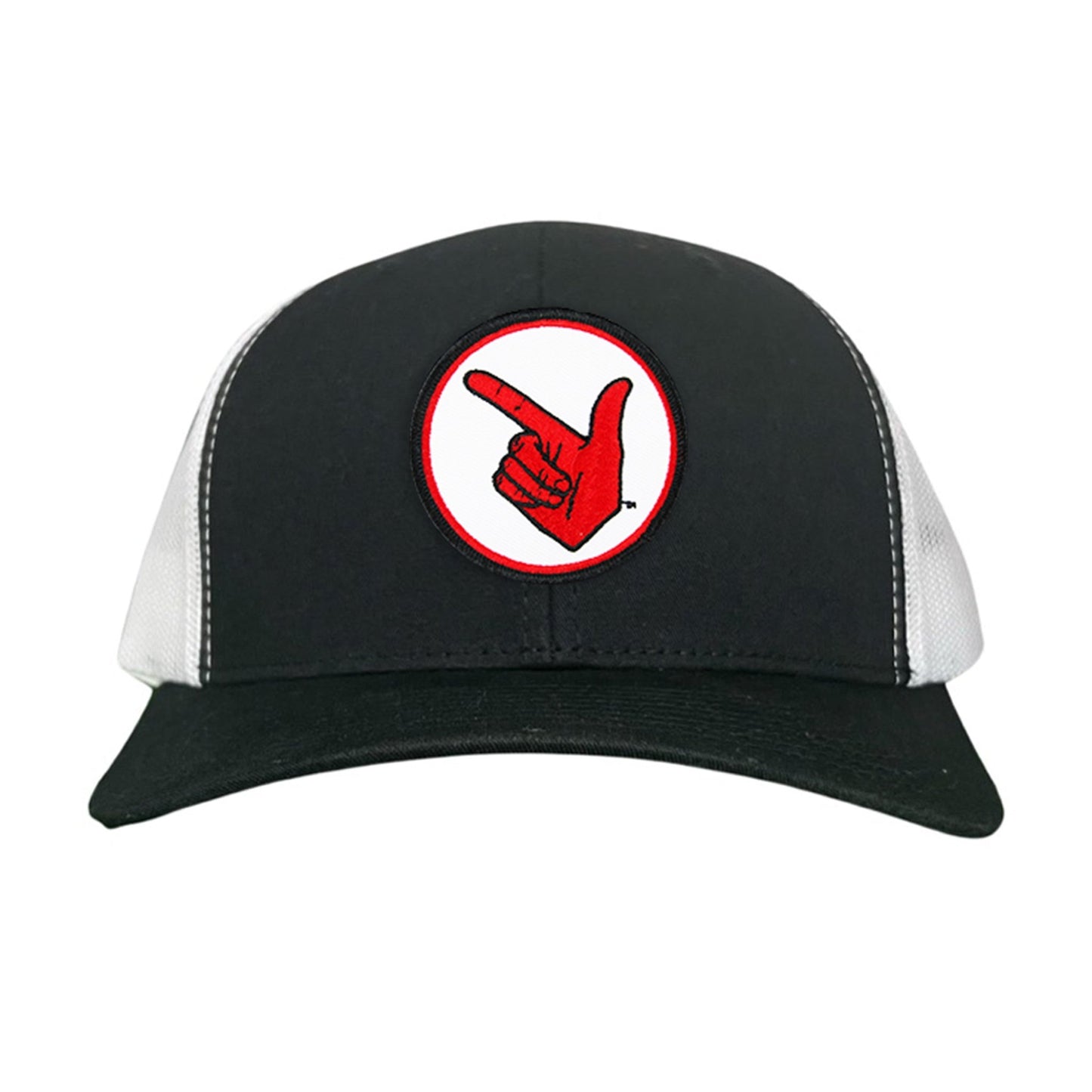 Texas Tech Texas Tech Hand Symbol Patch / Hats/ 117/ MM - Black / White Curved Mesh Snapback - Club Rehab