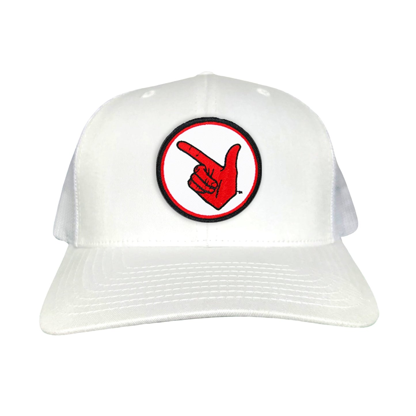 Texas Tech Texas Tech Hand Symbol Patch / Hats/ 117/ MM - White Curved Mesh Snapback - Club Rehab
