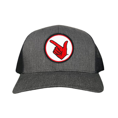 Texas Tech Texas Tech Hand Symbol Patch / Hats/ 117/ MM - Dark Heather / Black Curved Mesh Snapback - Club Rehab
