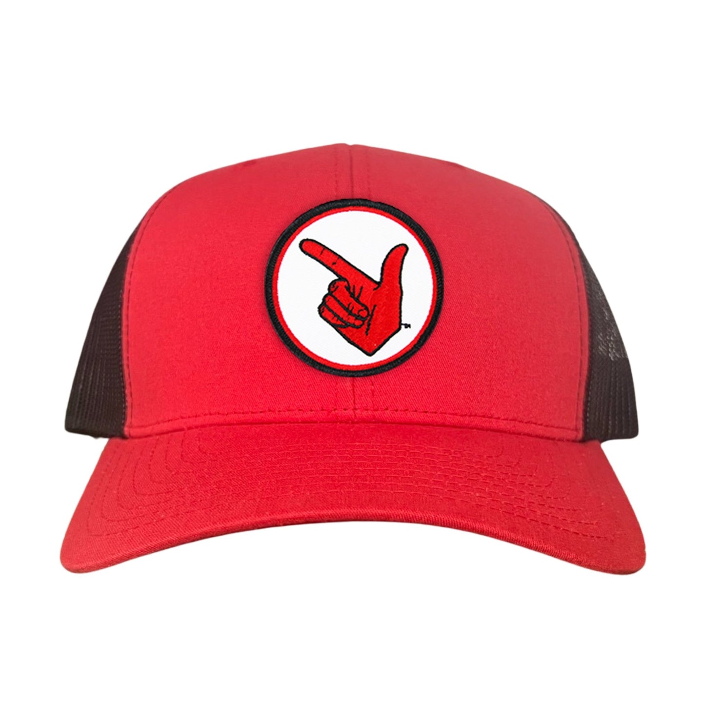 Texas Tech Texas Tech Hand Symbol Patch / Hats/ 117/ MM - Red / Black Curved Mesh Snapback - Club Rehab