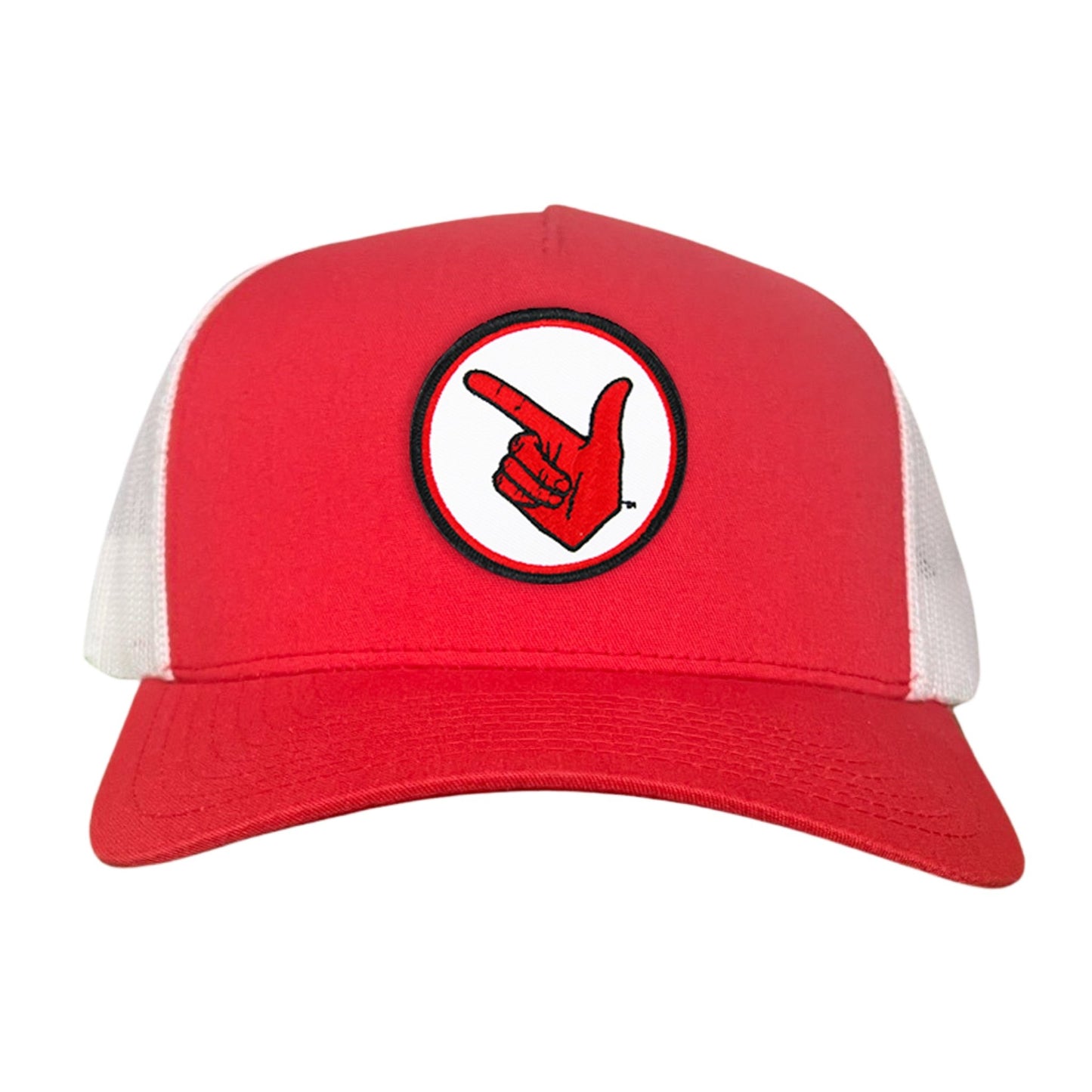 Texas Tech Texas Tech Hand Symbol Patch / Hats/ 117/ MM - Red / White Curved Mesh Snapback - Club Rehab