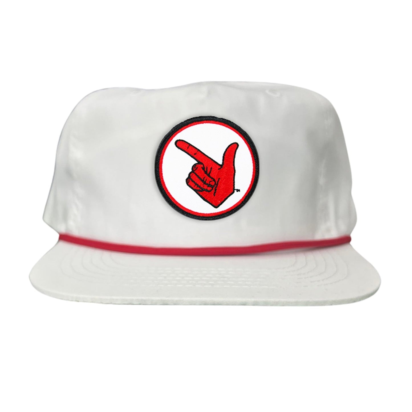 Texas Tech Texas Tech Hand Symbol Patch / Hats/ 117/ MM - Flat Bill White with Red Rope Canvas - Club Rehab