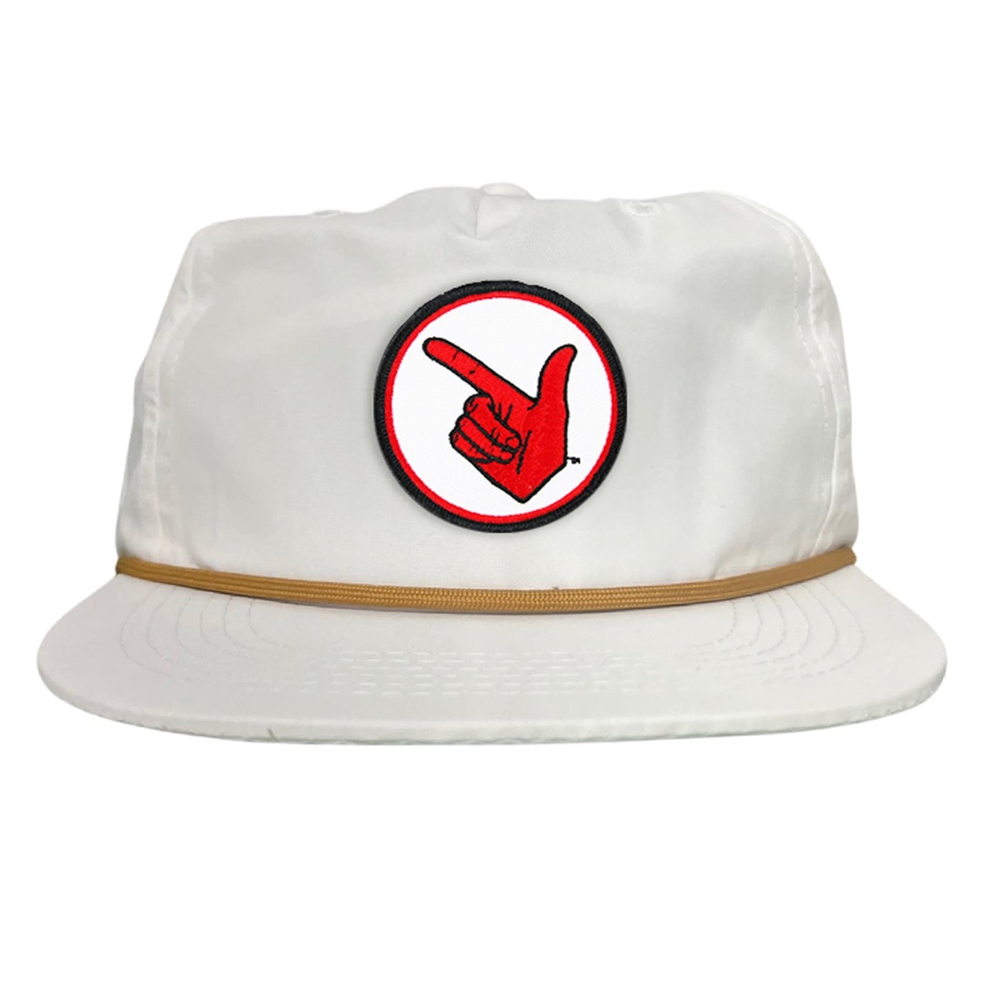 Texas Tech Texas Tech Hand Symbol Patch / Hats/ 117/ MM - Flat Bill White with Gold Rope Canvas - Club Rehab