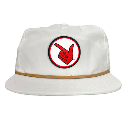 Texas Tech Texas Tech Hand Symbol Patch / Hats/ 117/ MM - Flat Bill White with Gold Rope Canvas - Club Rehab