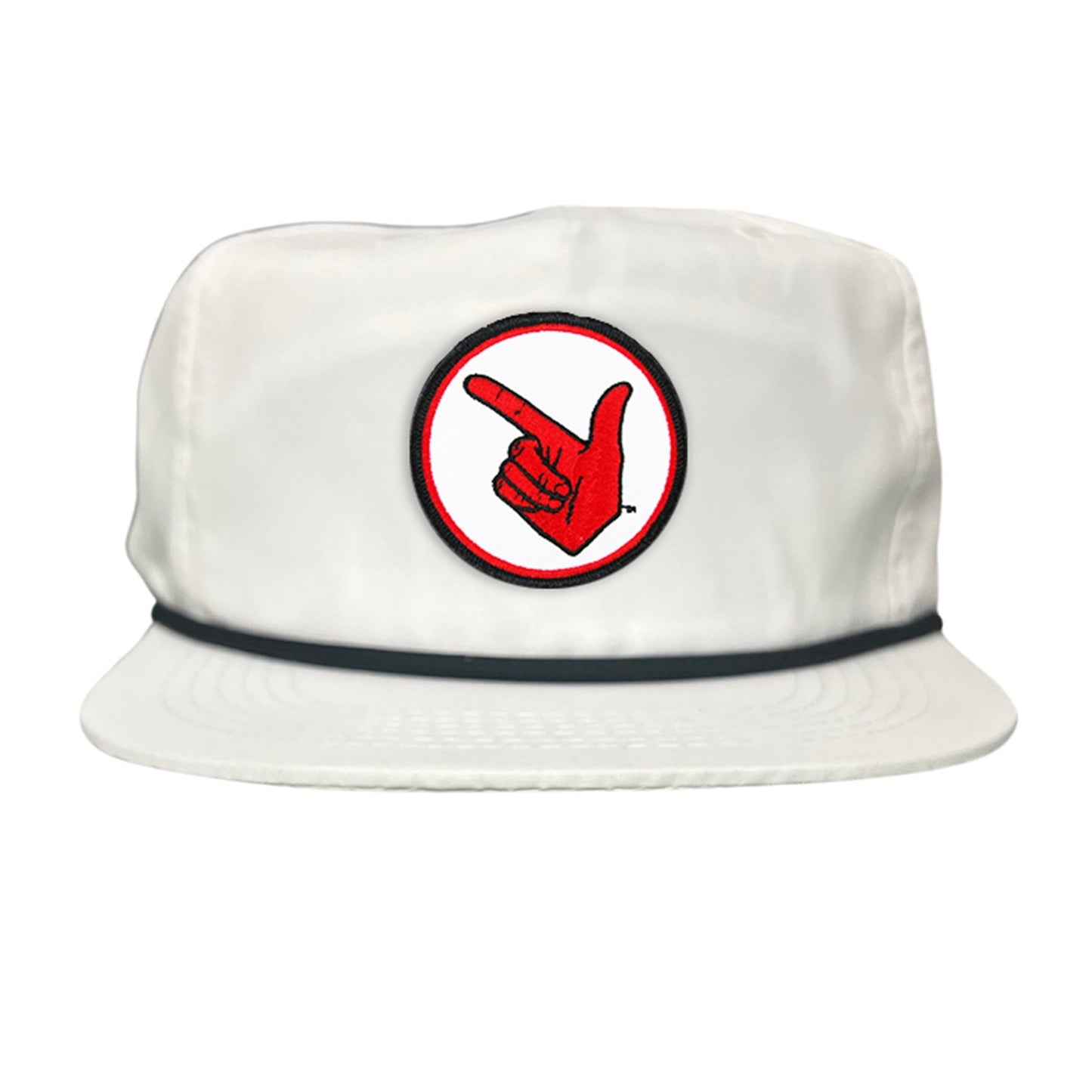Texas Tech Texas Tech Hand Symbol Patch / Hats/ 117/ MM - Flat Bill White with Black Rope Canvas - Club Rehab