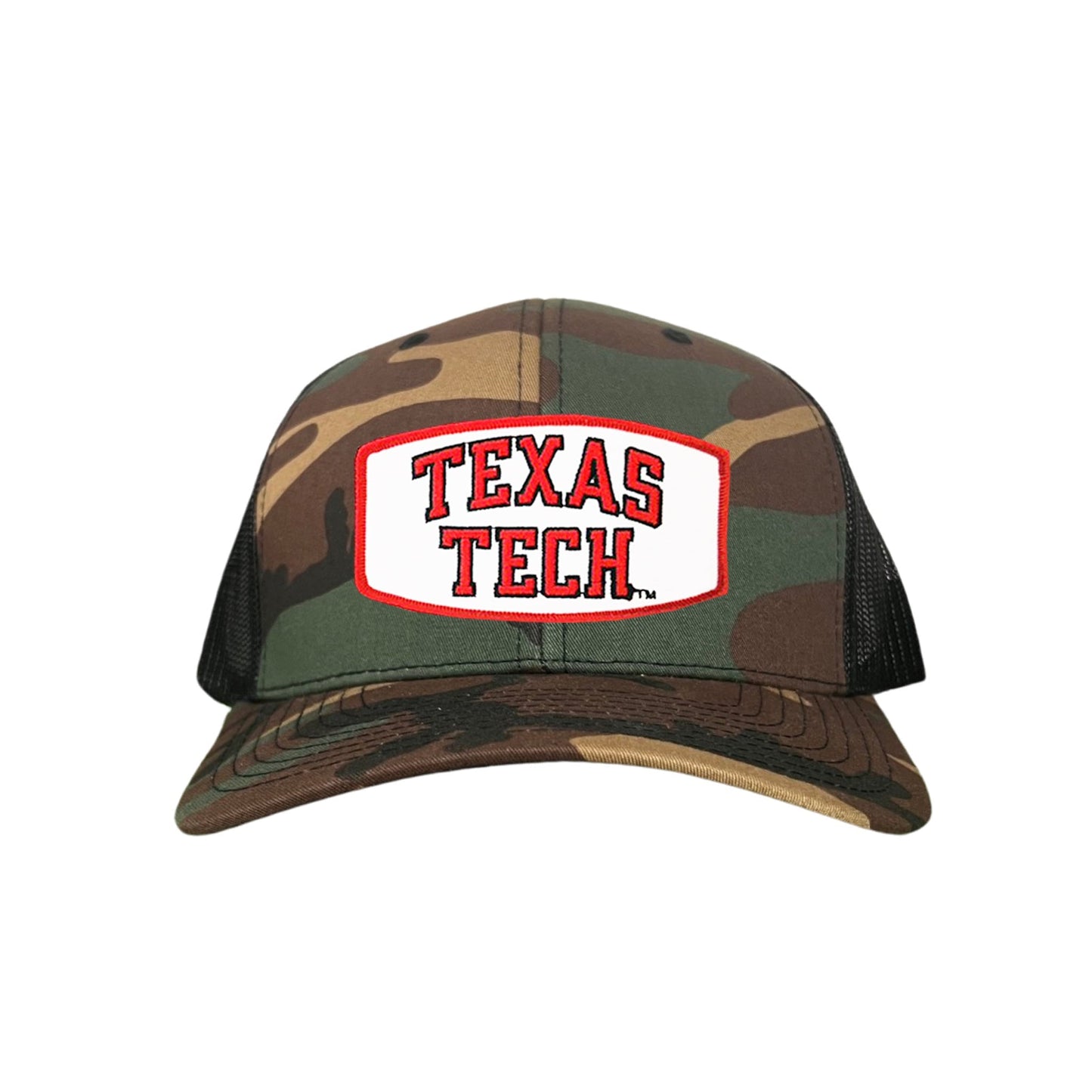 Texas Tech Texas Tech Rectangle Shape / 096 / TXTECH009 / MM - Camo Curved Bill Mesh Snapback - Club Rehab