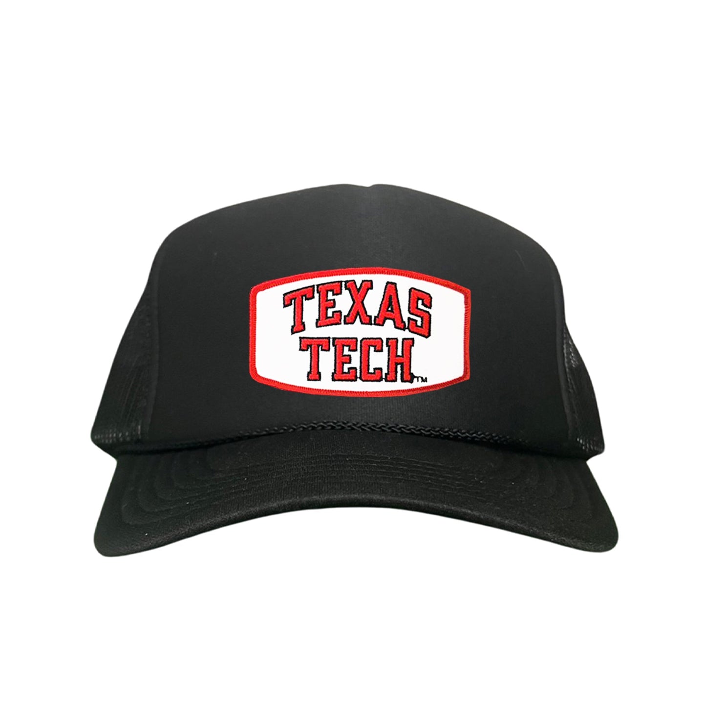 Texas Tech Texas Tech Rectangle Shape / 096 / TXTECH009 / MM - Black Foam Mesh Snapback - Club Rehab
