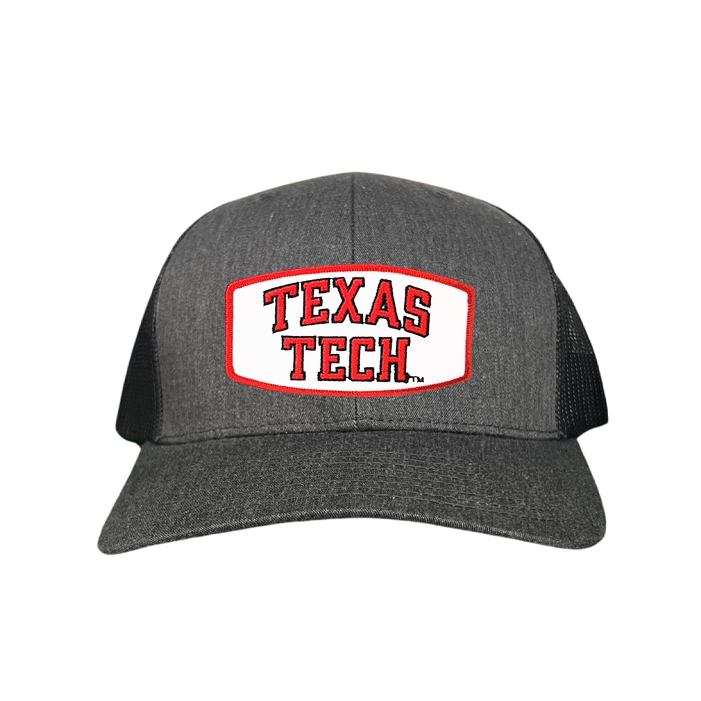 Texas Tech Texas Tech Rectangle Shape / 096 / TXTECH009 / MM - Dark Heather / Black Curved Bill Mesh Snapback - Club Rehab