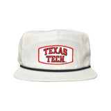 Flat Bill White with Black Rope Canvas