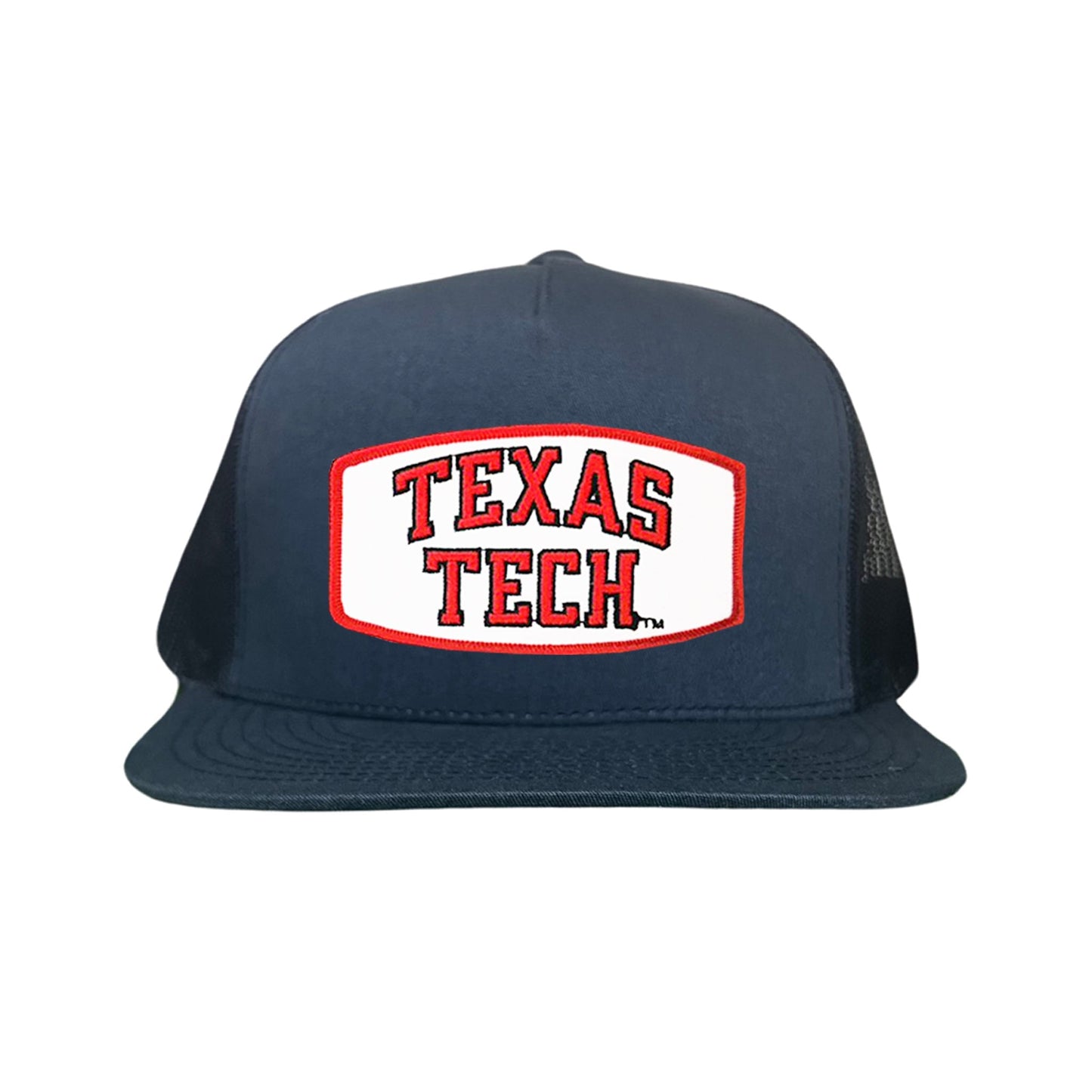 Texas Tech Texas Tech Rectangle Shape / 096 / TXTECH009 / MM - Navy Flat Bill Mesh Snapback - Club Rehab
