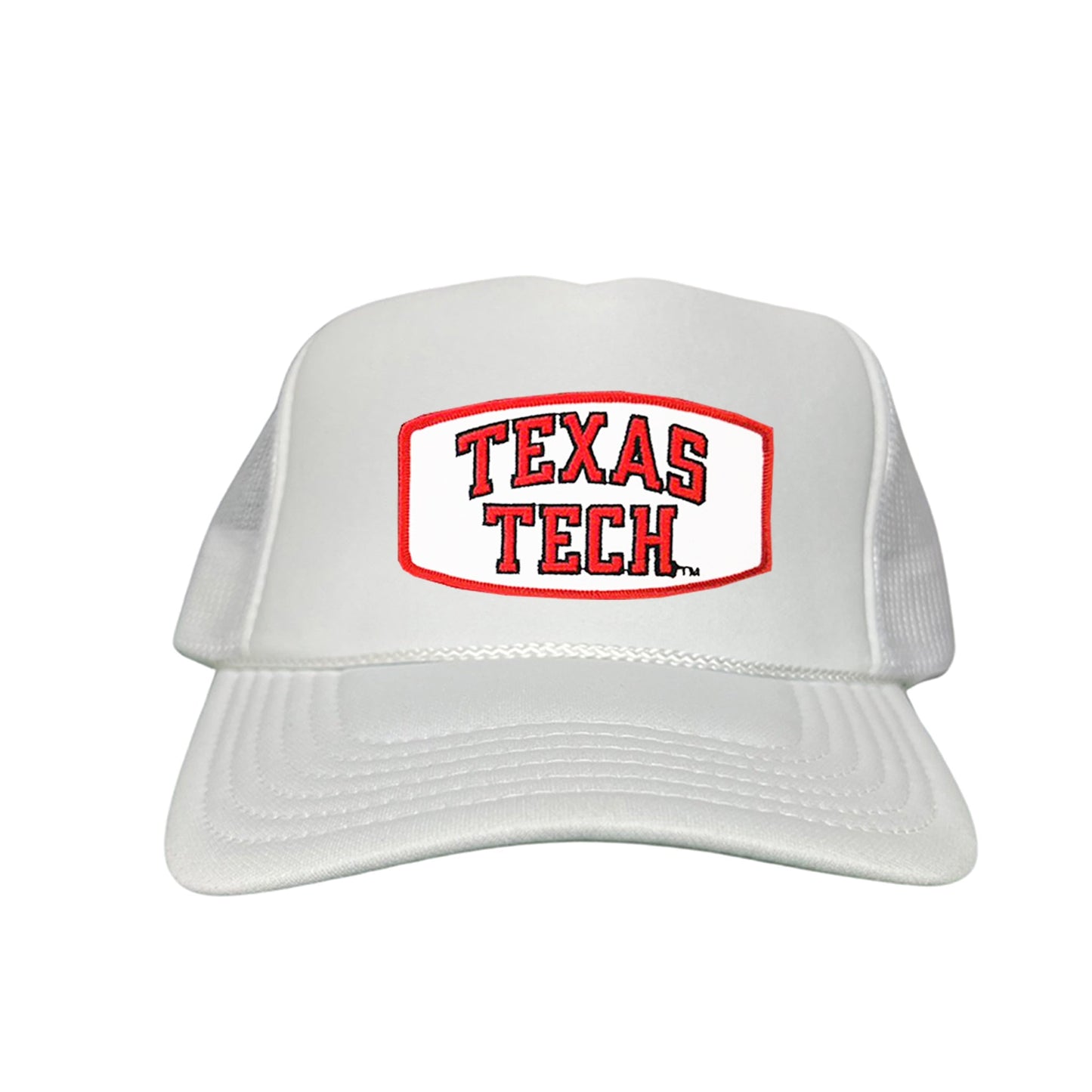 Texas Tech Texas Tech Rectangle Shape / 096 / TXTECH009 / MM - White Foam Mesh Snapback - Club Rehab