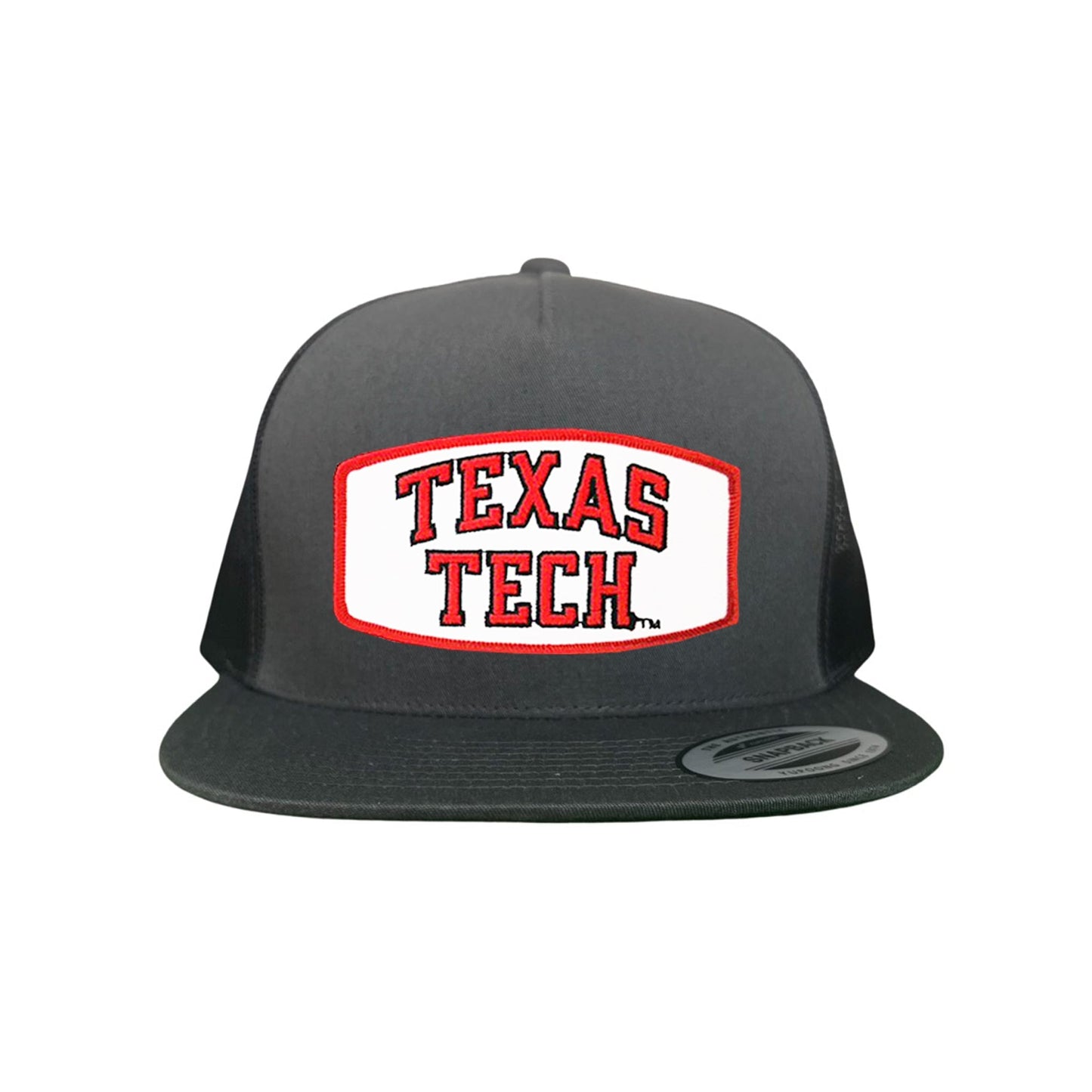Texas Tech Texas Tech Rectangle Shape / 096 / TXTECH009 / MM - Charcoal Flat Bill Mesh Snapback - Club Rehab