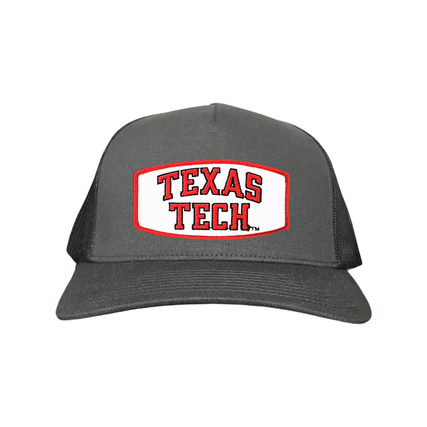 Texas Tech Texas Tech Rectangle Shape / 096 / TXTECH009 / MM - Charcoal Curved Bill Mesh Snapback - Club Rehab