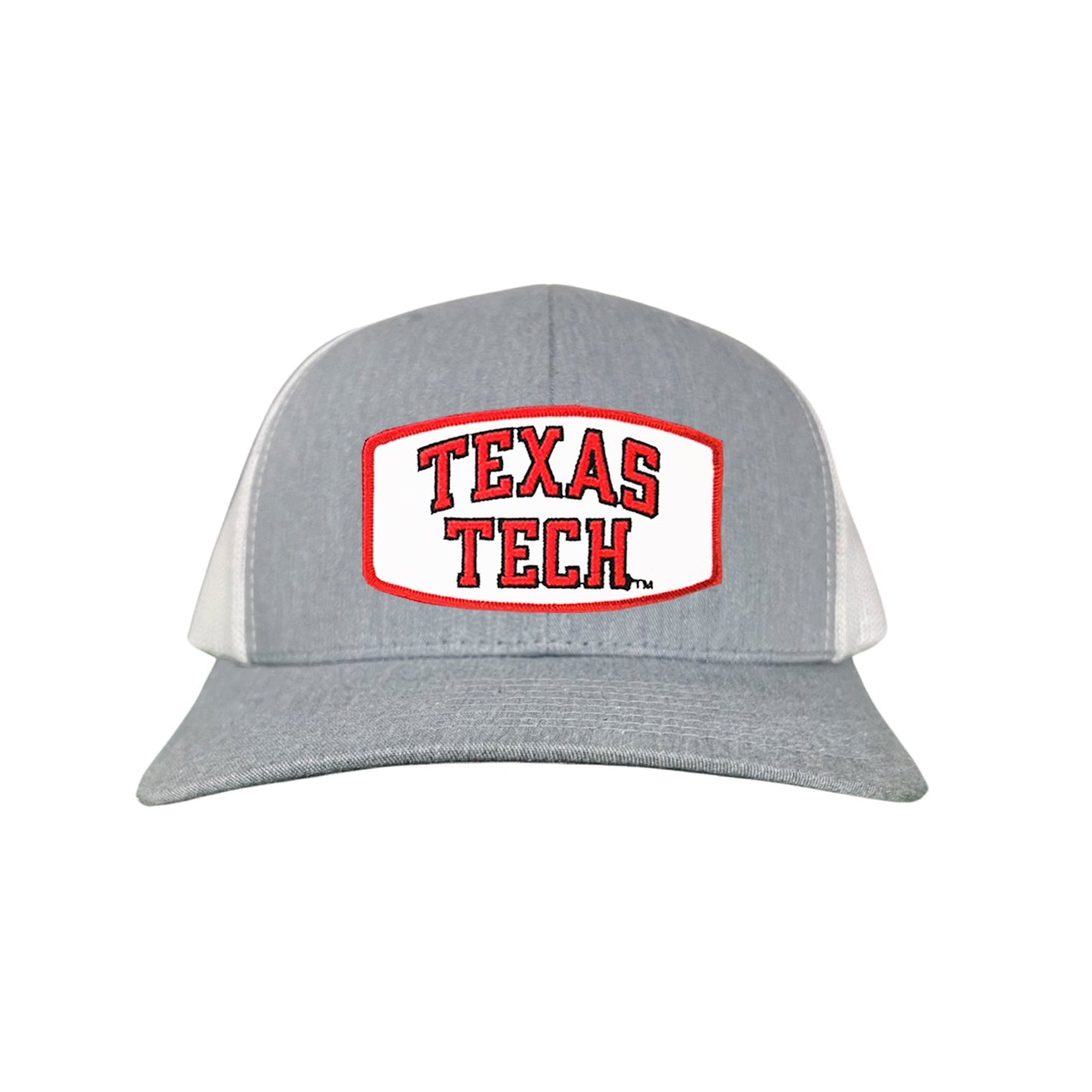 Texas Tech Texas Tech Rectangle Shape / 096 / TXTECH009 / MM - Heather Grey / White Curved Bill Mesh Snapback - Club Rehab